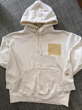 STANCE Cotton "Stitched Different" Long Sleeve Kangaroo Pocket Hoodie M Cream